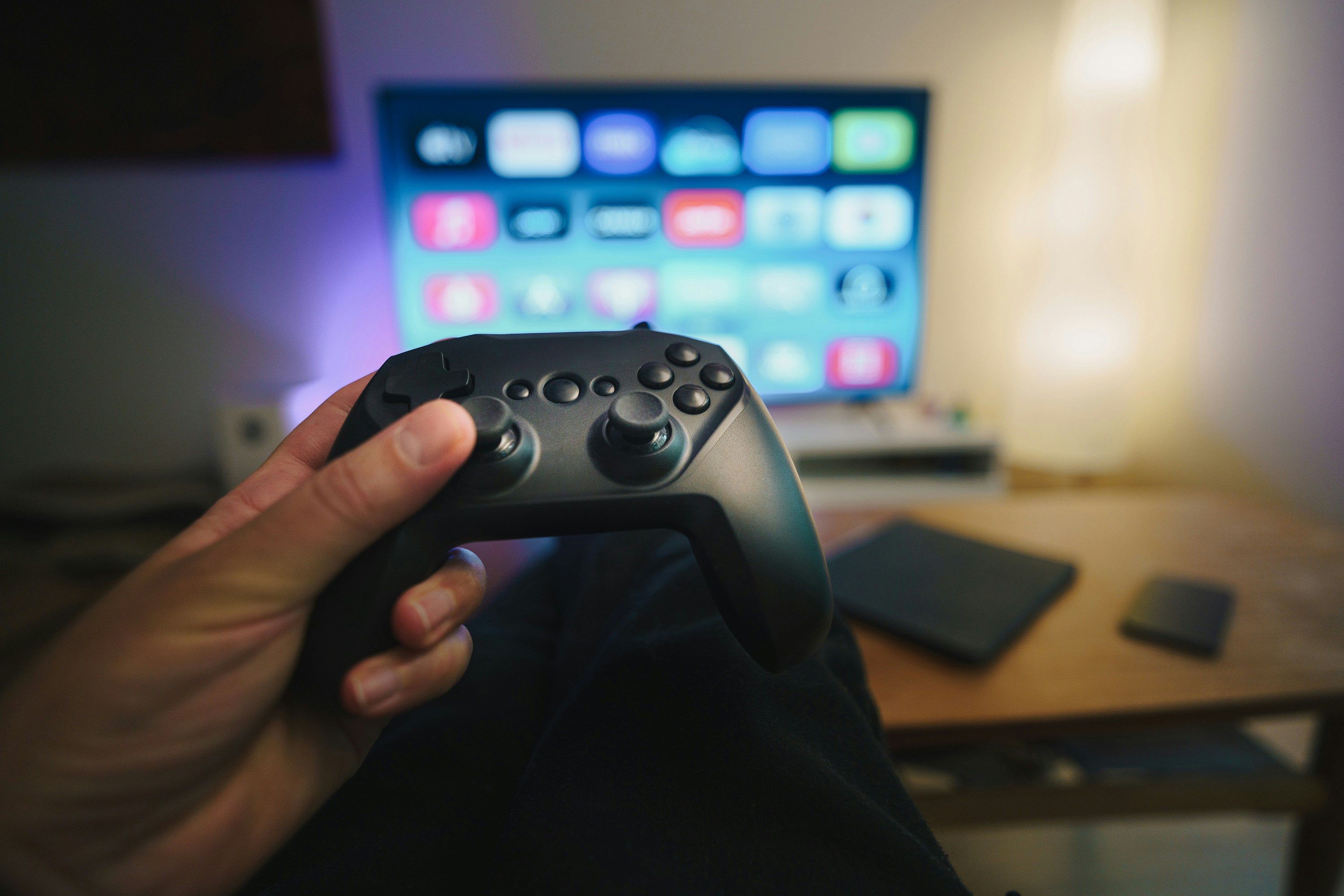 Glowing console gaming environment